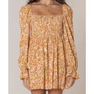 Girl in the Sun Orange Floral Dress sz 10
